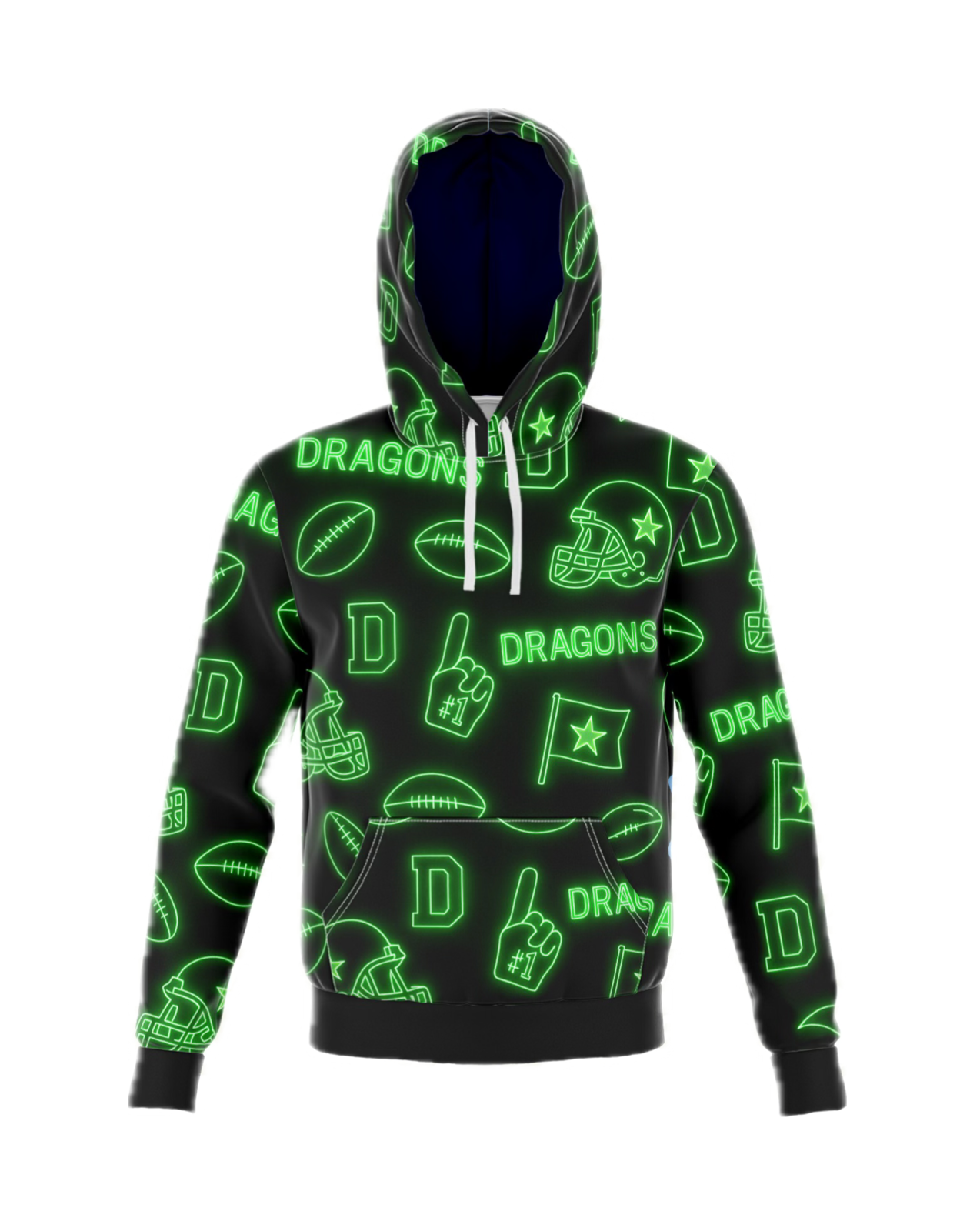 Southlake Dragons Neon Football Hoodie PRE-ORDER