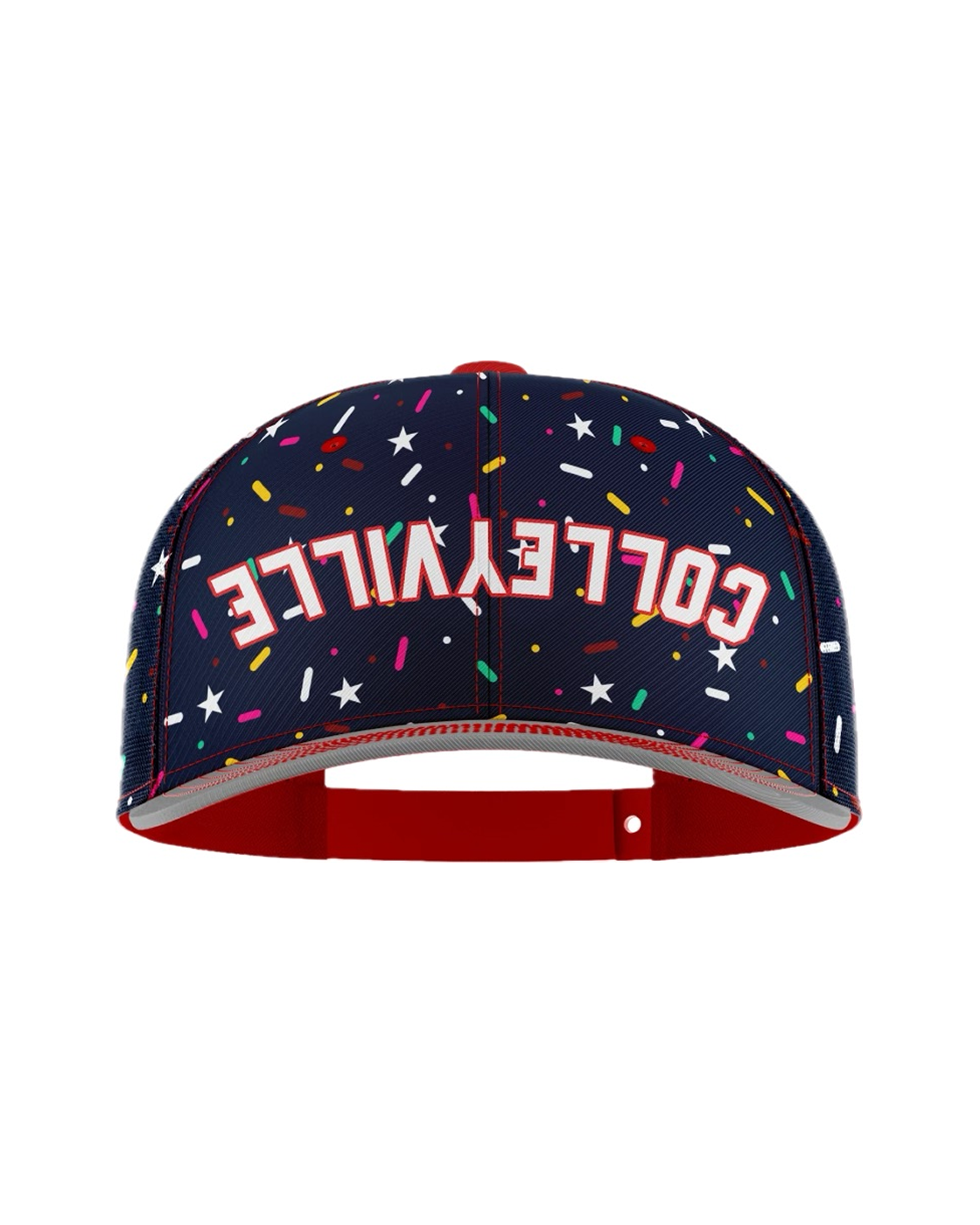 Stars Sprinkle Snapback - Navy/Red (Upside Down Script) PRE-ORDER