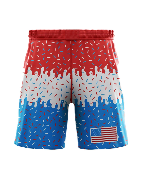 Red, White & Blue Sprinkle Drip Shorts PRE-ORDER