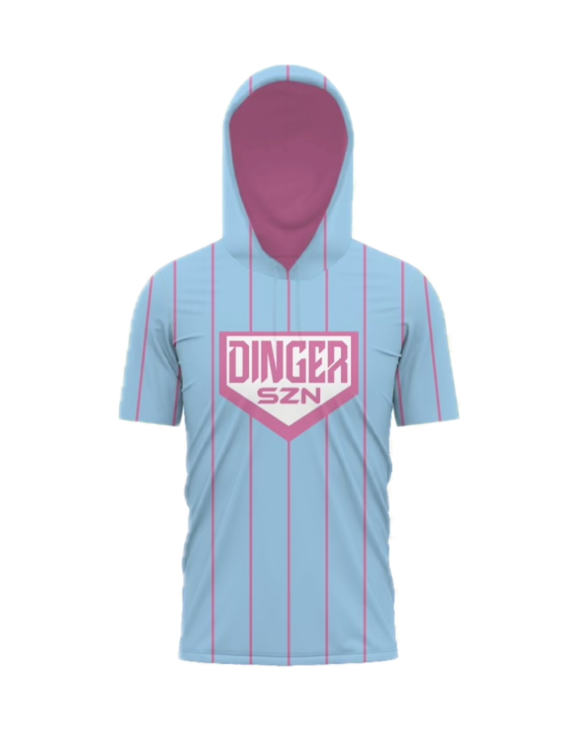 Dinger SZN Pin Striped Short Sleeve Baseball Hoodie PRE-ORDER